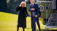 President Joe Biden , right, and first lady Jill Biden arrive at the White House in Washington, Monday, Feb. 19, 2024, after returning from Rehoboth Beach, Del. (AP Photo/Andrew Harnik)