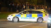 Police swooped in on a wild house party of 300 rowdy youngsters just outside Brighton on Friday night