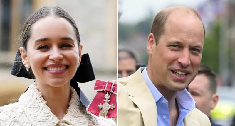 Prince William Honors Emilia Clarke With Medal for Charity Work