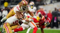Super Bowl 2024: Chiefs get on board, trail 49ers at halftime