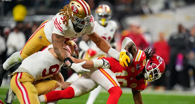 Super Bowl 2024: Chiefs get on board, trail 49ers at halftime