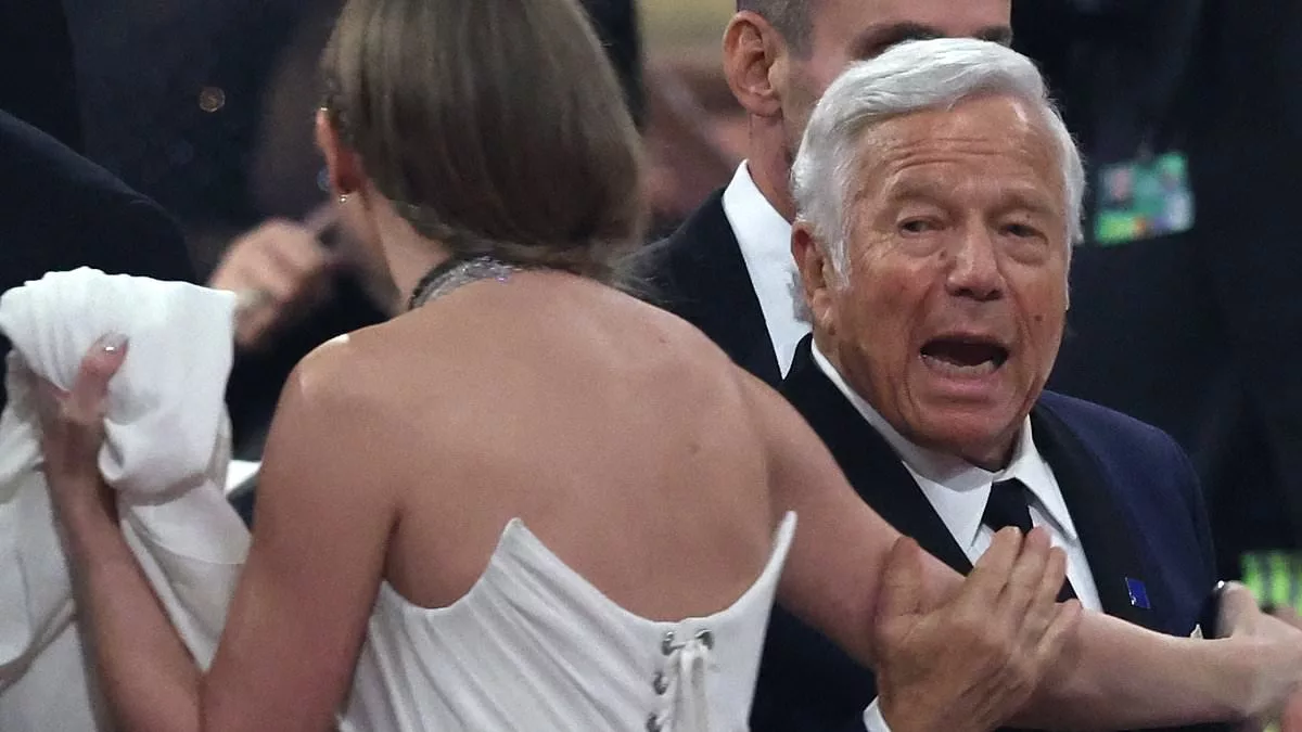 Taylor Swift shares hug with Patriots owner Robert Kraft at Grammys