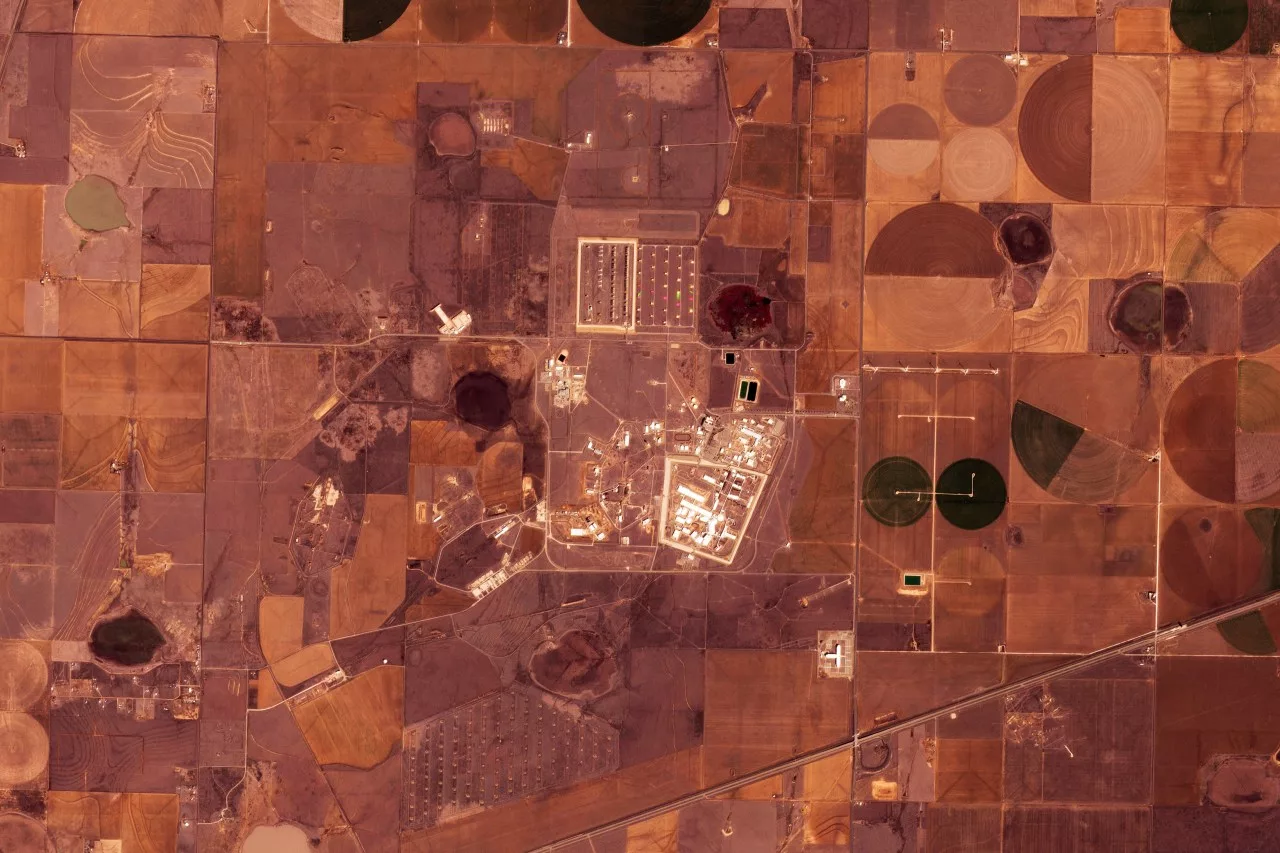 This satellite image from Planet Labs PBC shows the Pantex nuclear facility near Amarillo, Texas, Saturday, Feb. 24, 2024. Pantex, the main facility that assembles and disassembles America