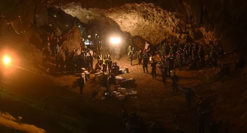 In June 2018 12 children and their football coach were rescued from a network of caves after being trapped for days