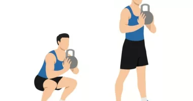 kettlebell front squats, concept of compound exercises for six-pack abs