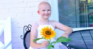 Young cancer patient looking forward to completing treatment in July