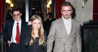 David Beckham and family head to Victoria's PFW show