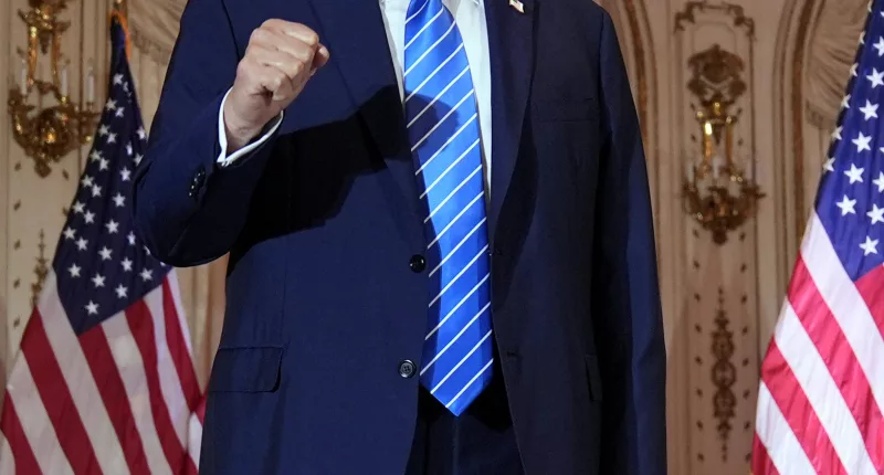 Former president Donald Trump made a victory speech in Mar-a-Lago at the end of Super Tuesday