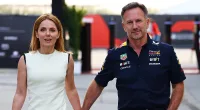 Geri Halliwell and Christian Horner arrive hand-in-hand in Bahrain
