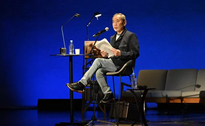 Haruki Murakami unveils his new short story at a Tokyo literary event