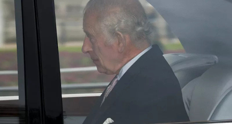 King Charles is seen arriving at Clarence House