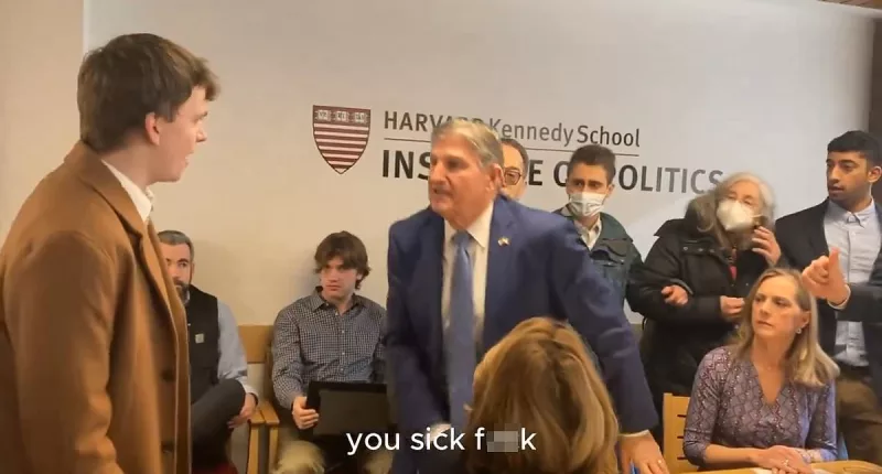 Moment activist calls West Virginia Senator Joe Manchin a 'sick f***'