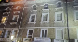 Fire crews battled the blaze in South Kensington in the early hours of this morning