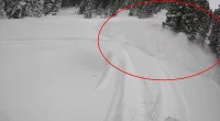 Terrifying moment snowmobiler and friend swallowed up by avalanche