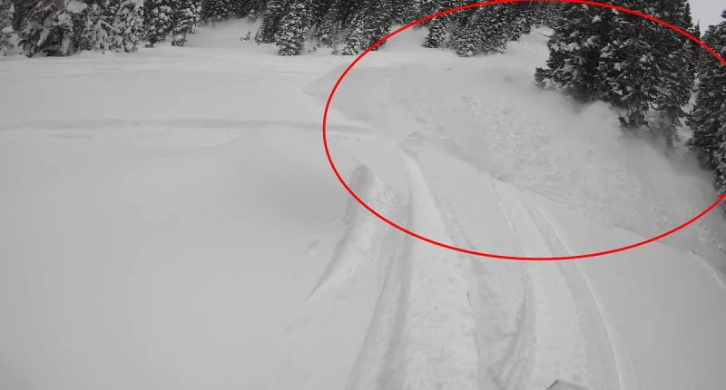 Terrifying moment snowmobiler and friend swallowed up by avalanche