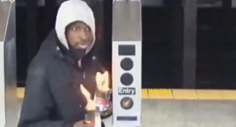 WATCH: Man wanted for hurling flaming containers at people in NYC subway station