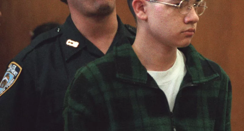 Christopher Vasquez, seen in a 1997 New York City courtroom, was accused of murder at just 15