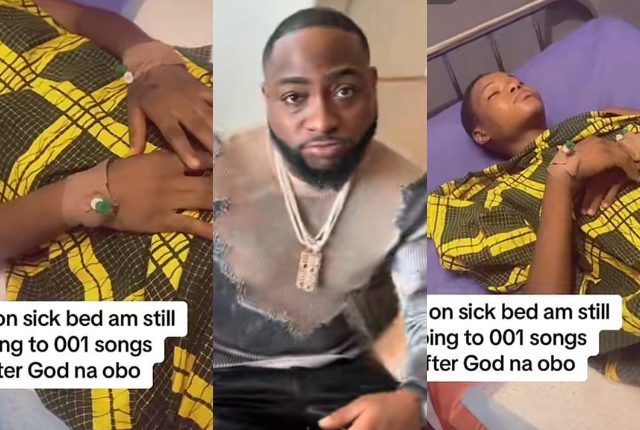 "After God, it’s Davido"- Young Nigerian man declares from sick bed
