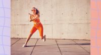 woman doing HIIT workout outdoors