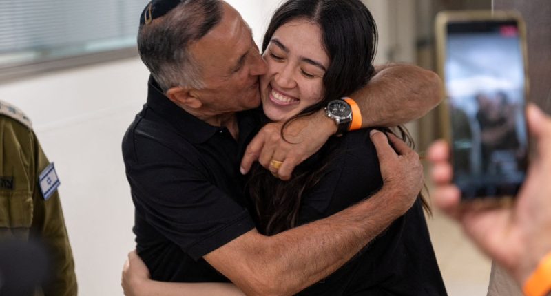 Freed Israeli hostage Noa Argamani, pictured with her dad Yaakov, was held in a child’s bedroom in Gaza during her eight months in captivity