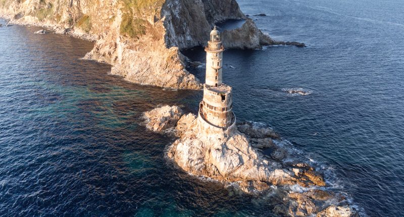The 100ft tower was built by Japan and taken over by the USSR