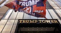 Trump 2024 flag is raised outside of Trump Tower, Sunday, July 14, 2024, in New York. (AP Photo/Yuki Iwamura)