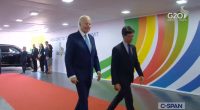 Bizarre moment Biden veers to the side and avoids the red carpet