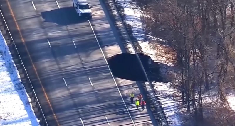 Sinkhole in New Jersey keeps I-80 closed after a section collapses into an abandoned mine