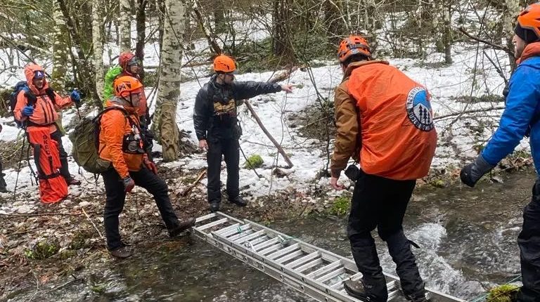 A huge search was launched amid challenging winter conditions