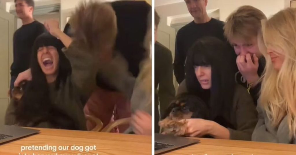 Claudia Winkleman makes a rare appearance with children and husband