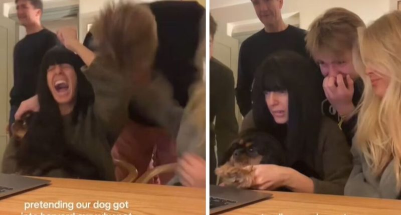 Claudia Winkleman makes a rare appearance with children and husband