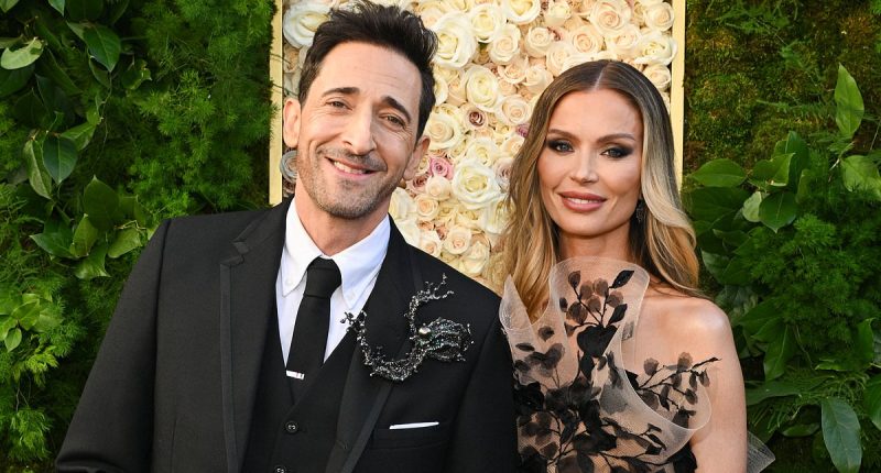 Adrien Brody tears up praising Georgina Chapman at Golden Globes