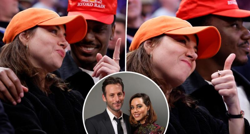 Aubrey Plaza smiles at NBA game 2 days before husband Jeff Baena's death