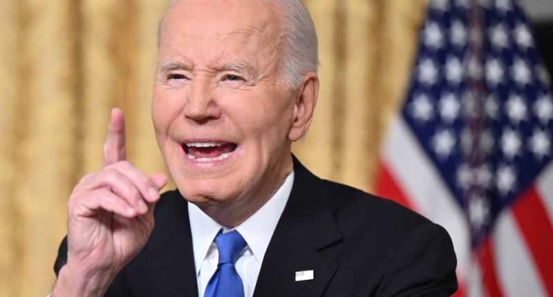 President Biden giving a speech.