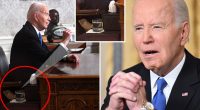 Biden sits on pillow to boost himself up during farewell Oval Office address