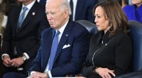 WASHINGTON, DC - JANUARY 20: U.S. President Joe Biden and Vice President Kamala Harris attend the inauguration ceremony of Donald Trumpin the U.S. Capitol Rotunda on January 20, 2025 in Washington, DC. Donald Trump takes office for his second term as the 47th president of the United States. (Photo by Saul Loeb - Pool/Getty Images)