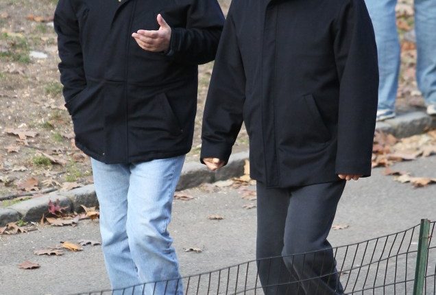 Prince Andrew and Jeffrey Epstein walking in Central Park.