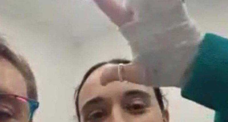 Emily Damari, an Israeli hostage, celebrating her release after a prisoner exchange.