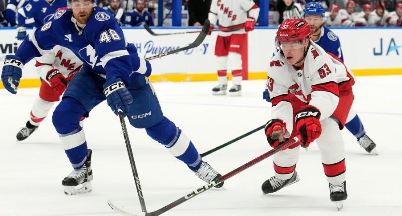Brayden Point scores with 52 seconds to play to lift Lightning to 3-2 win over Hurricanes