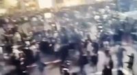 Video of a large crowd celebrating New Year's Eve in Milan.