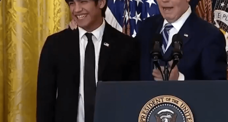 Joe Biden seemed to trip up over his words when singing the 'Happy Birthday' song