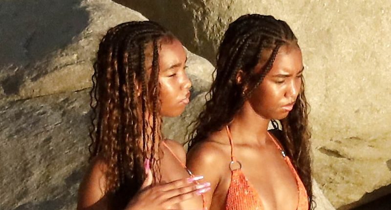 Diddy's twin daughters, 18, look carefree in St Barts