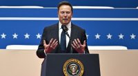 Elon Musk speaking at a presidential inauguration.