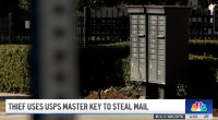 USPS mailboxes; thief used master key to steal mail.