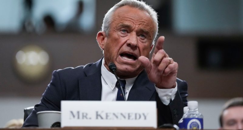 Robert F. Kennedy Jr. testifying before the Senate Finance Committee.