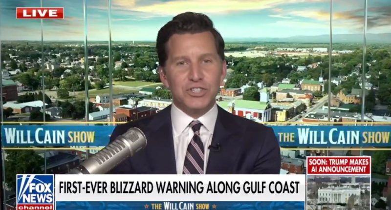 Will Cain hosting The Will Cain Show on Fox News.