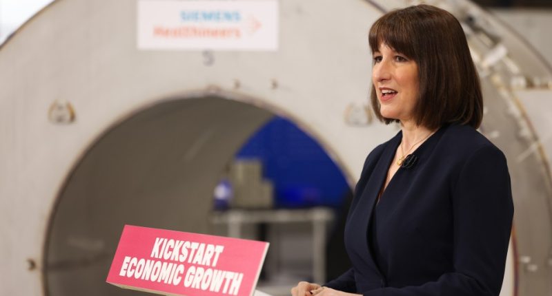 Screenshot of a news report showing Chancellor Rachel Reeves discussing economic growth and water company investment.