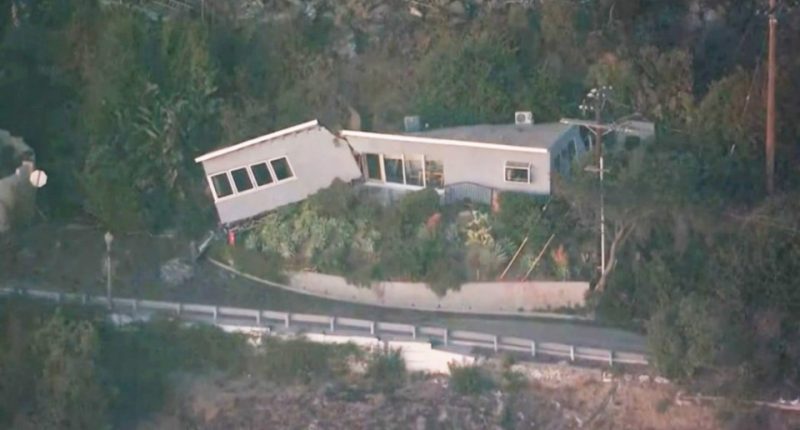 House damaged by fire in Pacific Palisades.