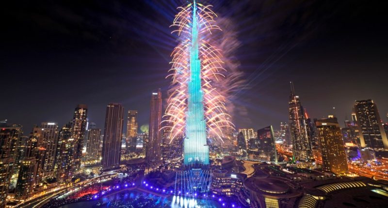 The 2024 fireworks display at the Burj Khalifa, the world’s tallest building, in Dubai