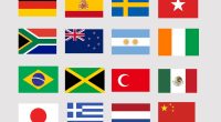Grid of national flags with one or more errors.